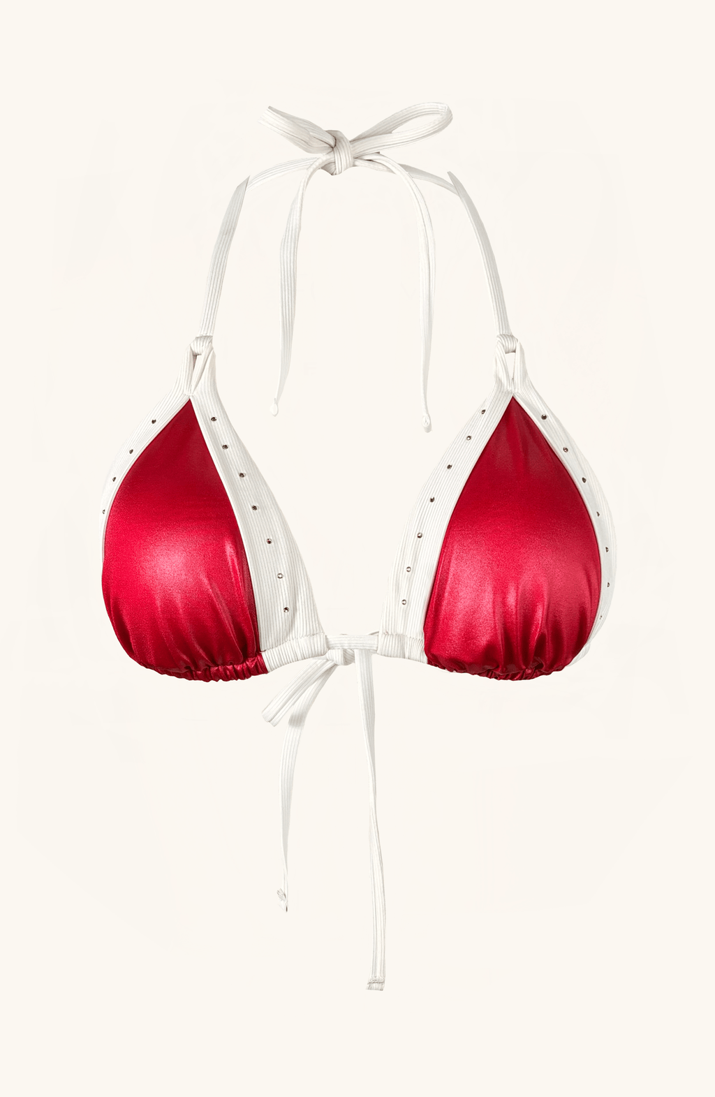 Top de Bikini Triangular Rojo, Colección ODISEA - Bari, los mejores trajes de baño y Bikinis. Diseño y tecnología juntos.
