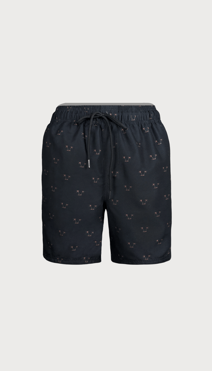 Traje de Baño Bermuda Caballero Negro Palmeras, Bari Swimwear - Bari, los mejores trajes de baño y Bikinis. Diseño y tecnología juntos.
