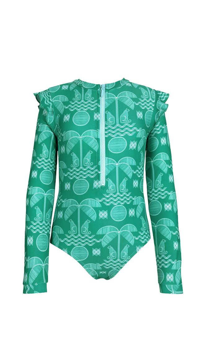 Traje de Baño Completo Manga Larga Niña Fresca Menta , Colección Limoncello - Bari, los mejores trajes de baño y Bikinis. Diseño y tecnología juntos.