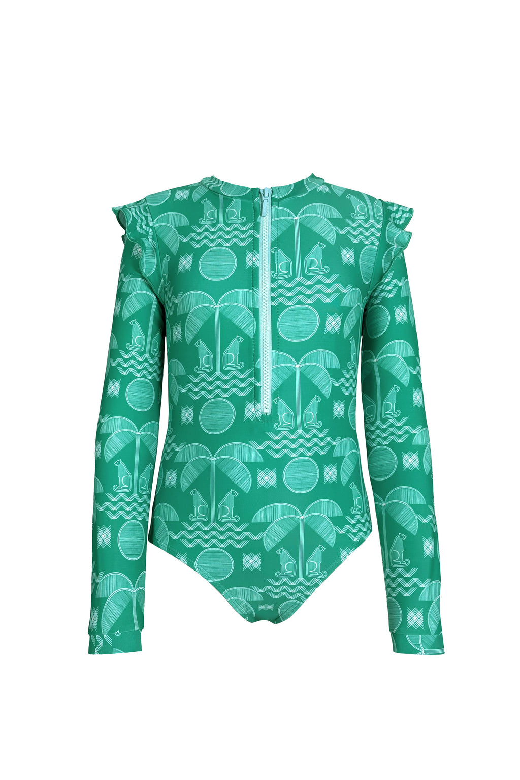 Traje de Baño Completo Manga Larga Niña Fresca Menta , Colección Limoncello - Bari, los mejores trajes de baño y Bikinis. Diseño y tecnología juntos.