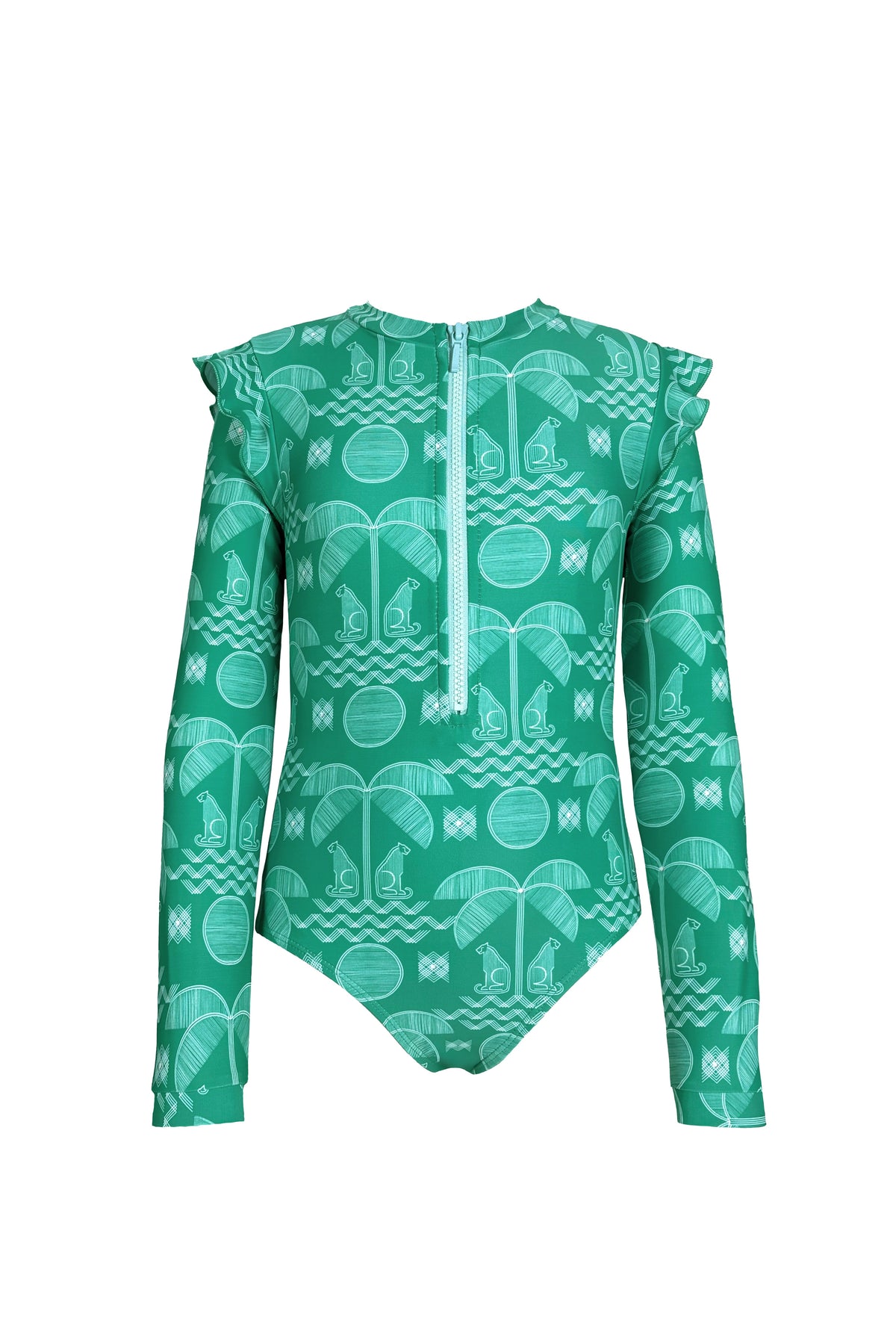 Traje de Baño Completo Manga Larga Niña Fresca Menta , Colección Limoncello - Bari, los mejores trajes de baño y Bikinis. Diseño y tecnología juntos.