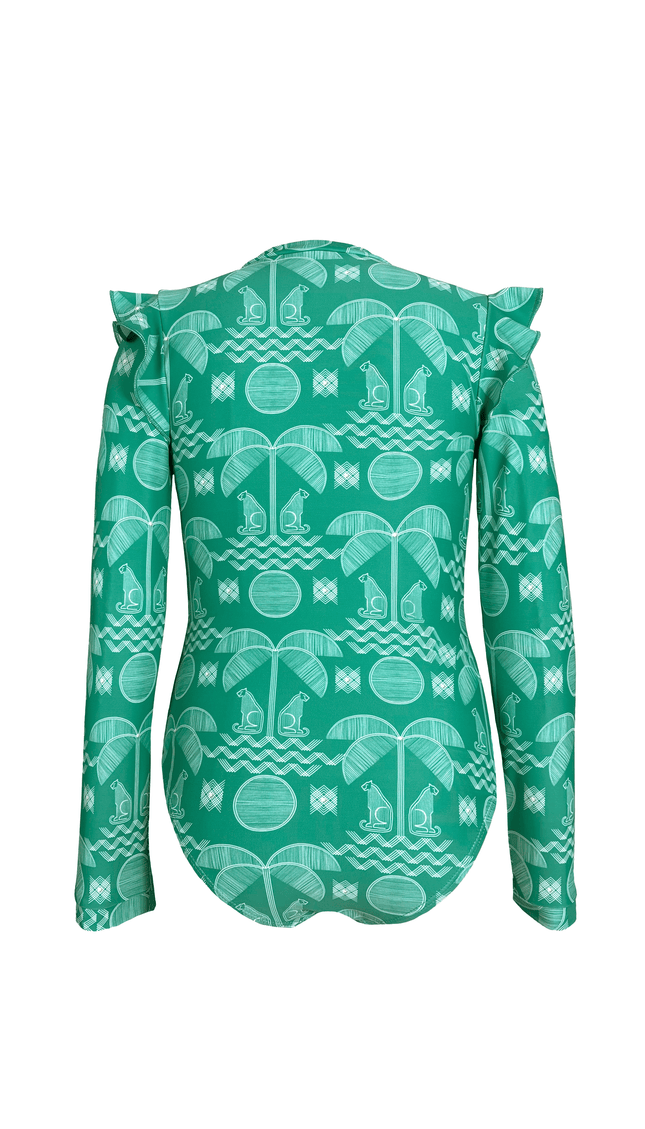 Traje de Baño Completo Manga Larga Niña Fresca Menta , Colección Limoncello - Bari, los mejores trajes de baño y Bikinis. Diseño y tecnología juntos.