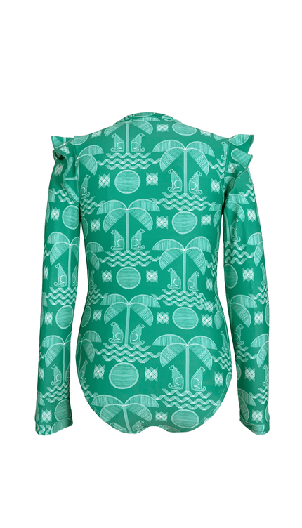 Traje de Baño Completo Manga Larga Niña Fresca Menta , Colección Limoncello - Bari, los mejores trajes de baño y Bikinis. Diseño y tecnología juntos.