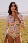 Traje de Baño Completo Manga Larga Tropical, Colección Alma Frutal - Bari, los mejores trajes de baño y Bikinis. Diseño y tecnología juntos.