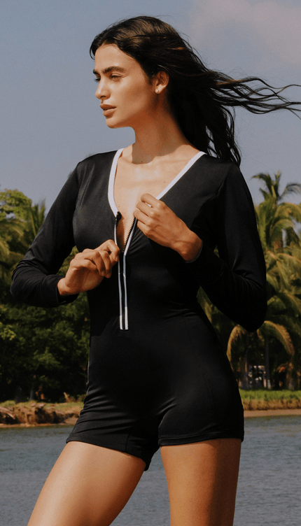 Traje de Baño Completo Midnight Control Abdominal Manga Larga, Colección Alma Frutal - Bari, los mejores trajes de baño y Bikinis. Diseño y tecnología juntos.