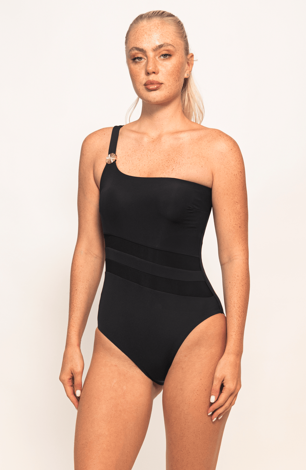 Traje de Baño Completo Midnight Control Abdominal Un Hombro, Colección Alma Frutal - Bari, los mejores trajes de baño y Bikinis. Diseño y tecnología juntos.