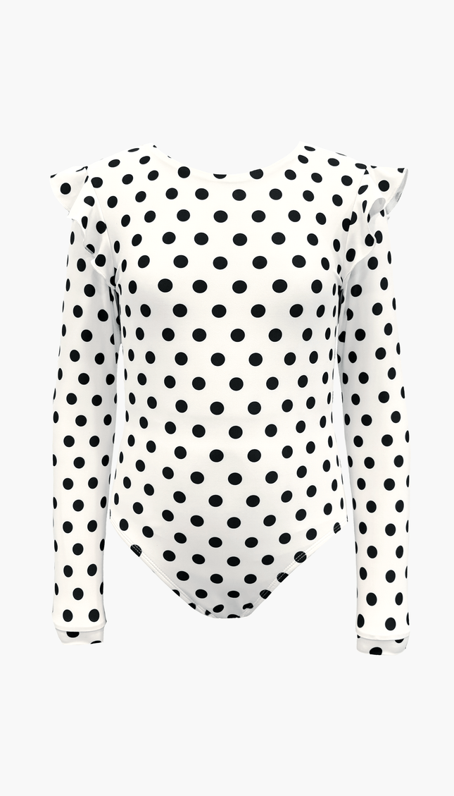 Traje de Baño Completo Niña Manga Larga Lunares, Colección Limoncello - Bari, los mejores trajes de baño y Bikinis. Diseño y tecnología juntos.
