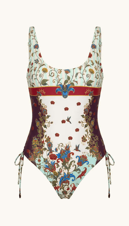 Traje de Baño Completo Paisley Floral , Colección ODISEA - Bari, los mejores trajes de baño y Bikinis. Diseño y tecnología juntos.