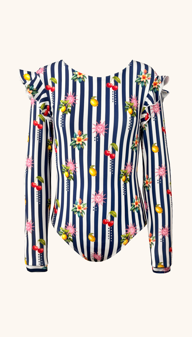 Traje de Baño Niña Completo Manga Larga , Colección Alma Frutal - Bari, los mejores trajes de baño y Bikinis. Diseño y tecnología juntos.