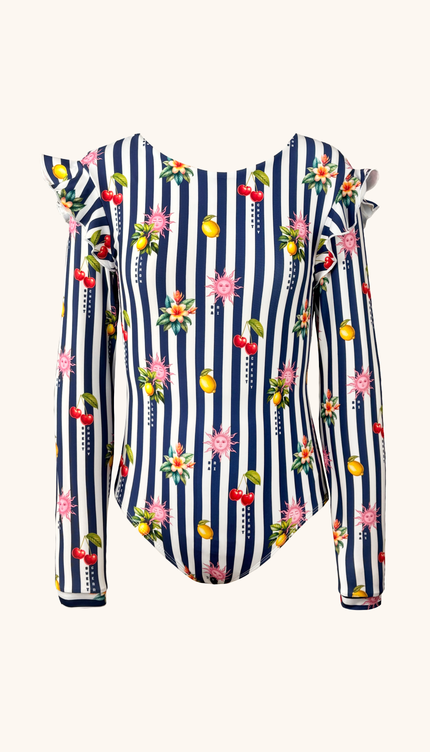 Traje de Baño Niña Completo Manga Larga , Colección Alma Frutal - Bari, los mejores trajes de baño y Bikinis. Diseño y tecnología juntos.