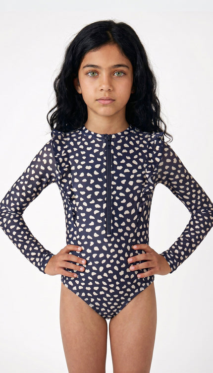 Traje de Baño Niña Completo Manga Larga , Colección ODISEA - Bari, los mejores trajes de baño y Bikinis. Diseño y tecnología juntos.