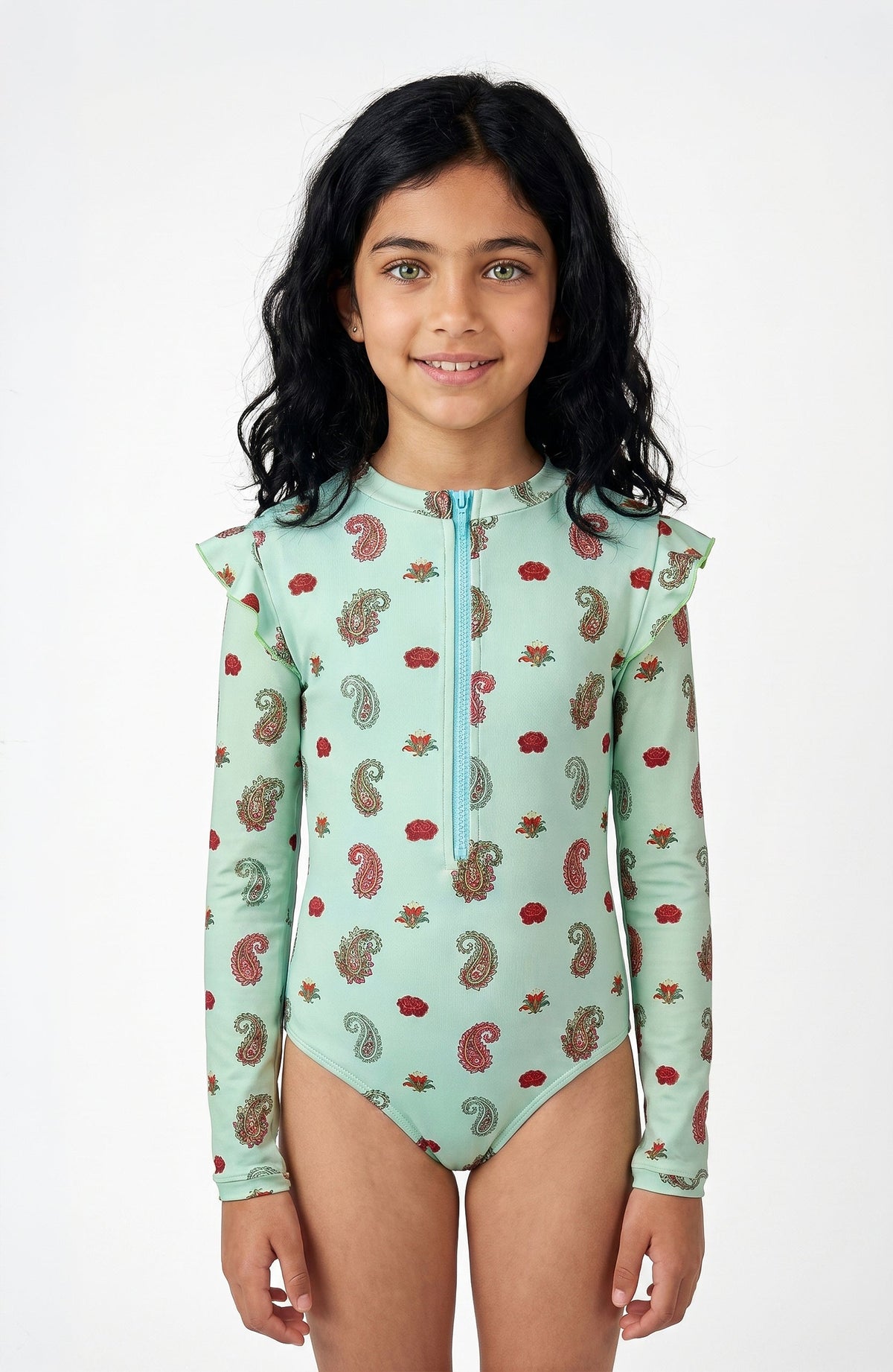 Traje de Baño Niña Completo Manga Larga , Colección ODISEA - Bari, los mejores trajes de baño y Bikinis. Diseño y tecnología juntos.