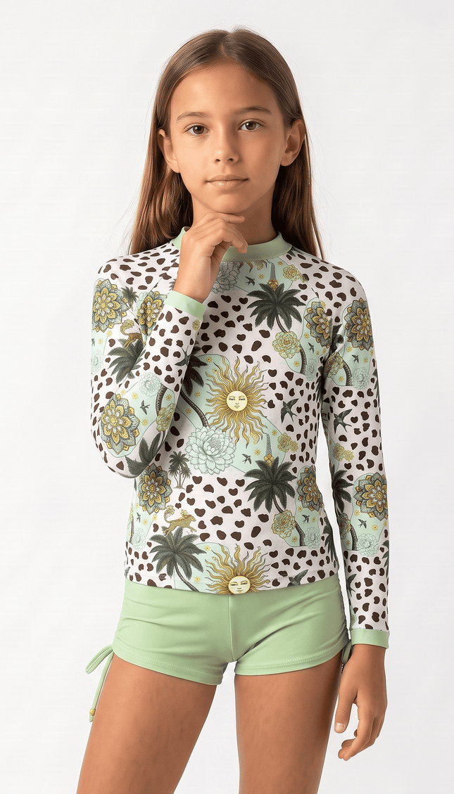Traje de Baño Tankini con Short Niña , Colección Alquimia - Bari, los mejores trajes de baño y Bikinis. Diseño y tecnología juntos.