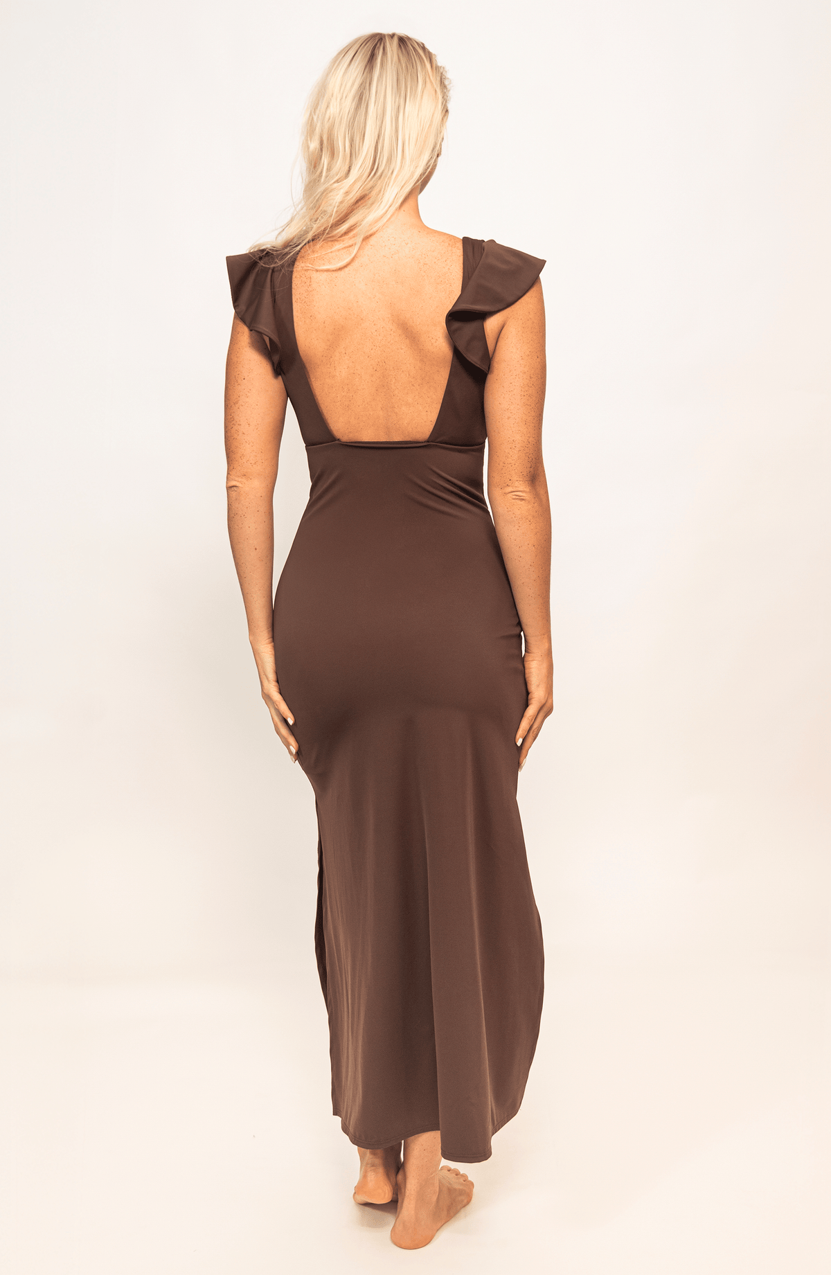 Vestido Café , Colección ODISEA - Bari, los mejores trajes de baño y Bikinis. Diseño y tecnología juntos.