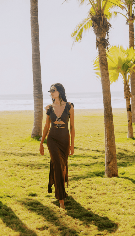 Vestido Café , Colección ODISEA - Bari, los mejores trajes de baño y Bikinis. Diseño y tecnología juntos.