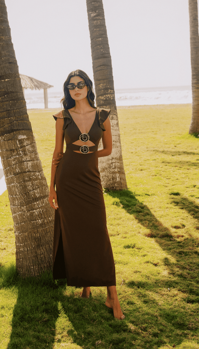 Vestido Café , Colección ODISEA - Bari, los mejores trajes de baño y Bikinis. Diseño y tecnología juntos.