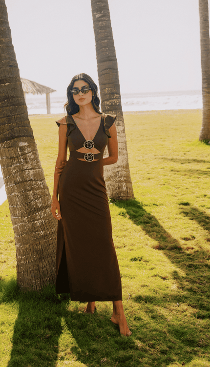 Vestido Café , Colección ODISEA - Bari, los mejores trajes de baño y Bikinis. Diseño y tecnología juntos.