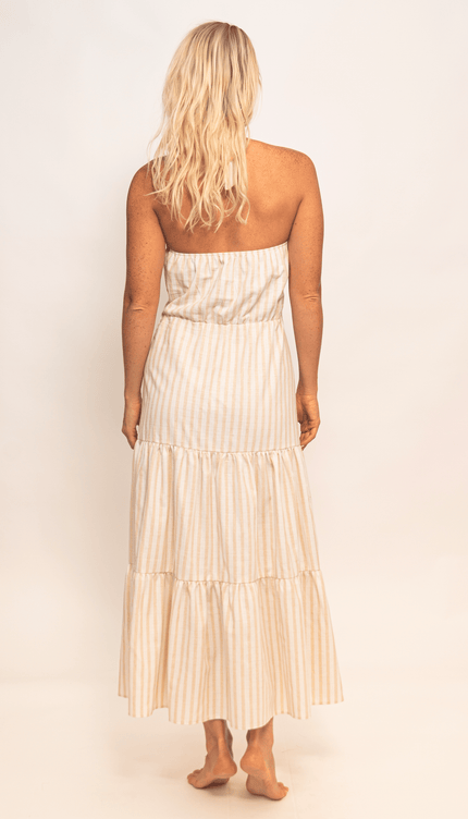 Vestido Maxi Rayas, Colección ODISEA - Bari, los mejores trajes de baño y Bikinis. Diseño y tecnología juntos.