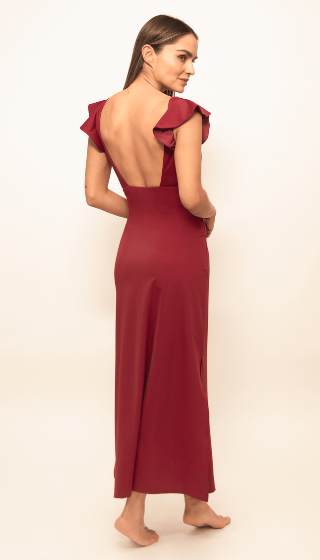 Vestido Maxi Vino, Colección Limoncello - Bari, los mejores trajes de baño y Bikinis. Diseño y tecnología juntos.