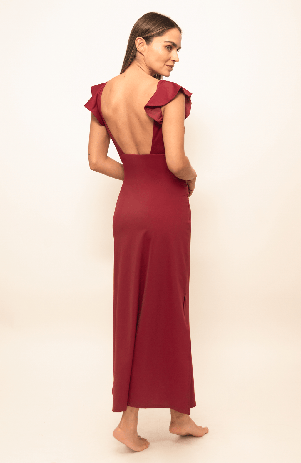 Vestido Maxi Vino, Colección Limoncello - Bari, los mejores trajes de baño y Bikinis. Diseño y tecnología juntos.