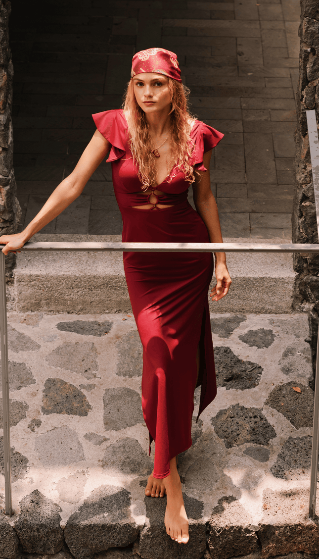 Vestido Maxi Vino, Colección Limoncello - Bari, los mejores trajes de baño y Bikinis. Diseño y tecnología juntos.