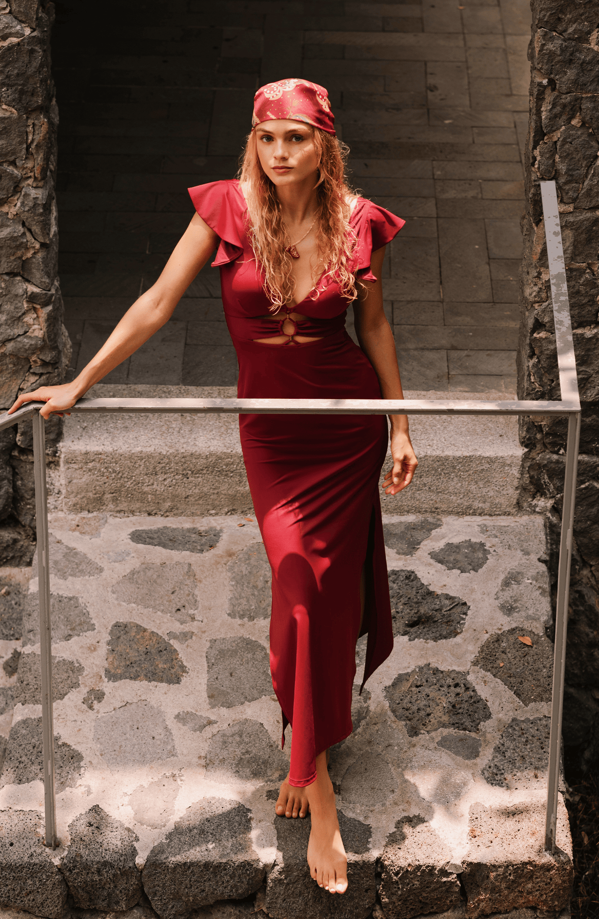Vestido Maxi Vino, Colección Limoncello - Bari, los mejores trajes de baño y Bikinis. Diseño y tecnología juntos.