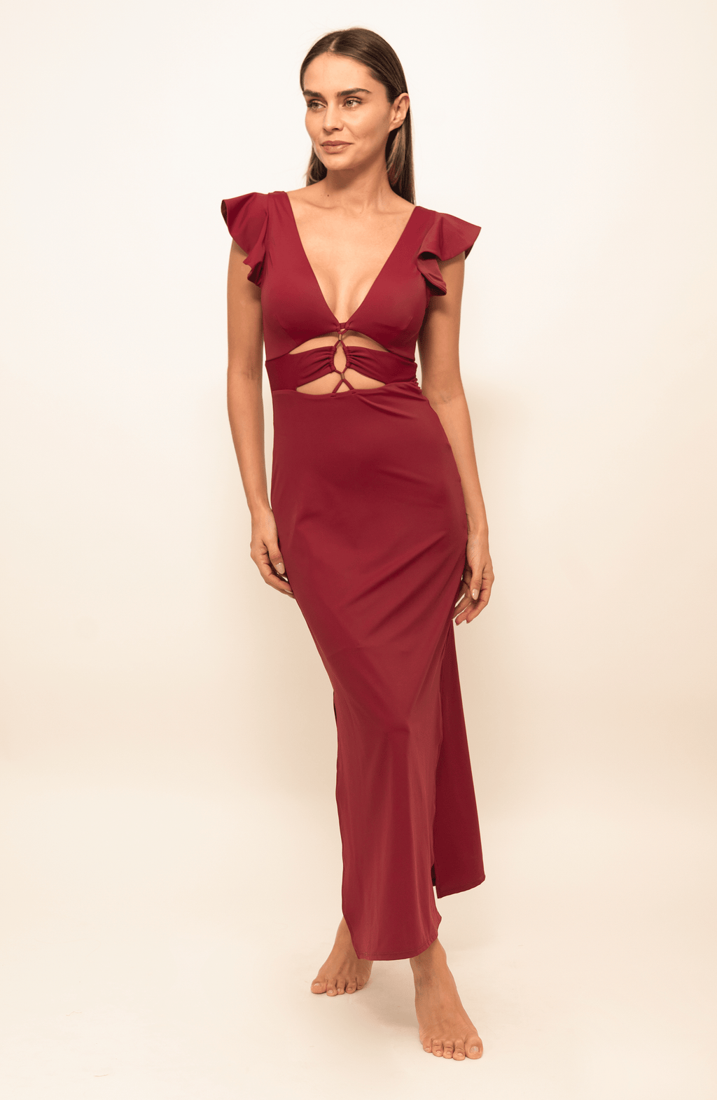 Vestido Maxi Vino, Colección Limoncello - Bari, los mejores trajes de baño y Bikinis. Diseño y tecnología juntos.