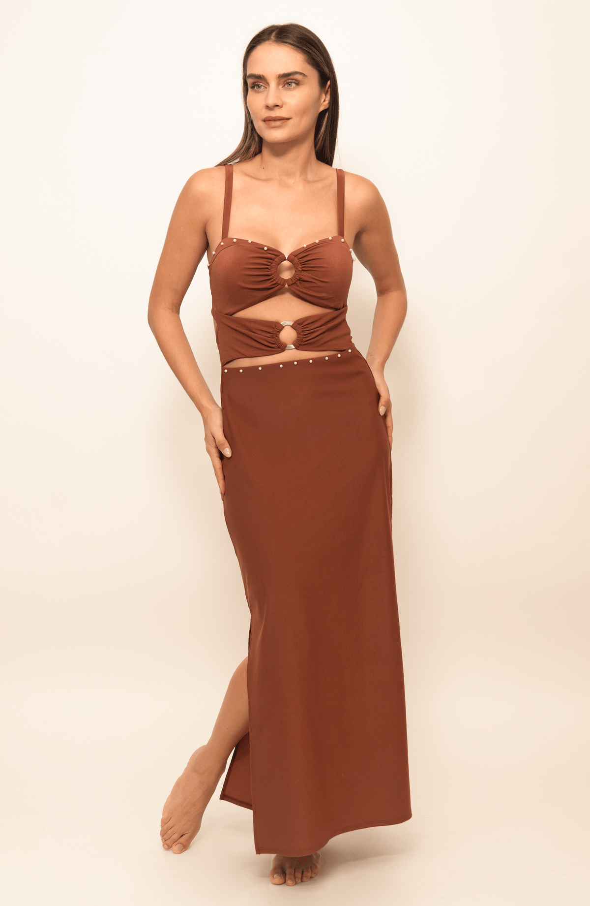 Vestido Toscano con Perlas, Colección Limoncello - Bari, los mejores trajes de baño y Bikinis. Diseño y tecnología juntos.