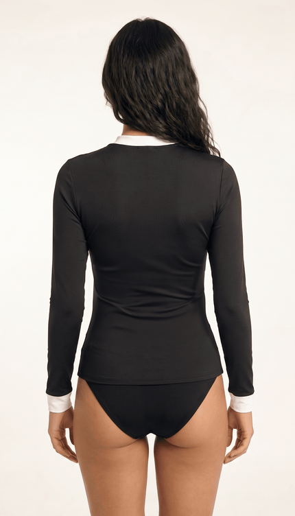 Wet Negra Manga Larga, Colección ODISEA - Bari, los mejores trajes de baño y Bikinis. Diseño y tecnología juntos.