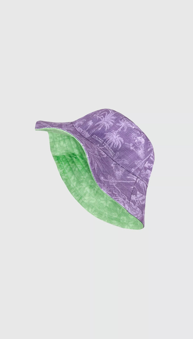 Bucket Hat Alma Viajera Reversible Verde/Morado - Bari, los mejores trajes de baño en México.