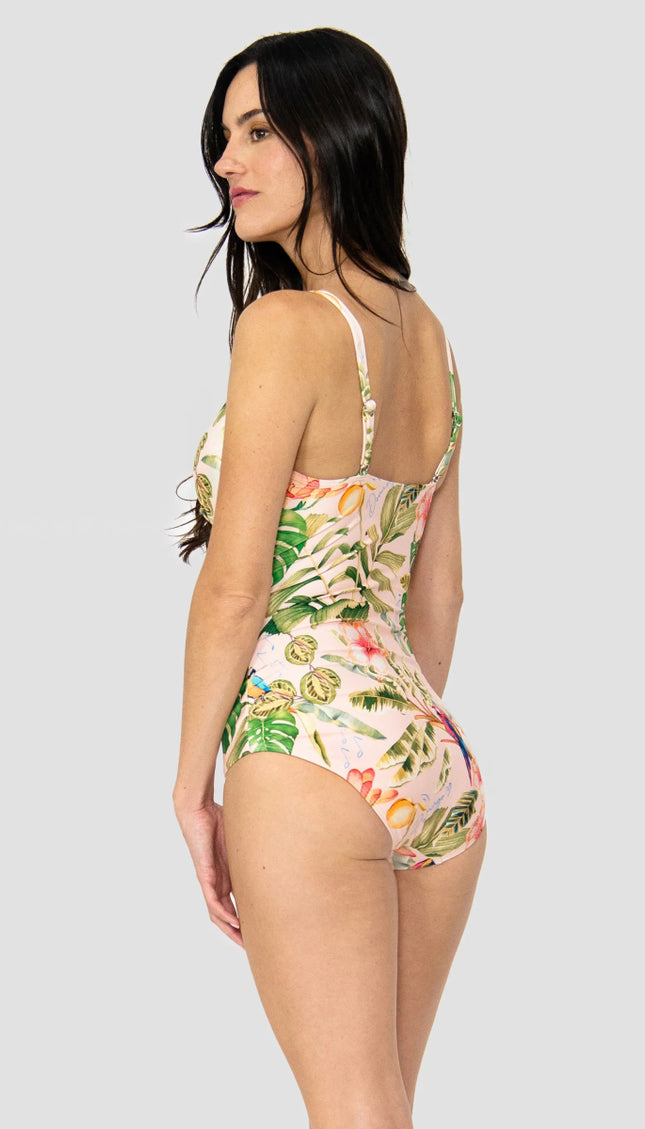 Completo Estampado Botánico Control Abdominal Aurora - Bari, los mejores trajes de baño y Bikinis. Diseño y tecnología juntos.