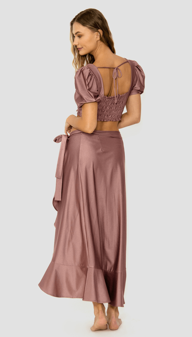 Conjunto Rosa Falda y Blusa Aurora - Bari, los mejores trajes de baño en México.