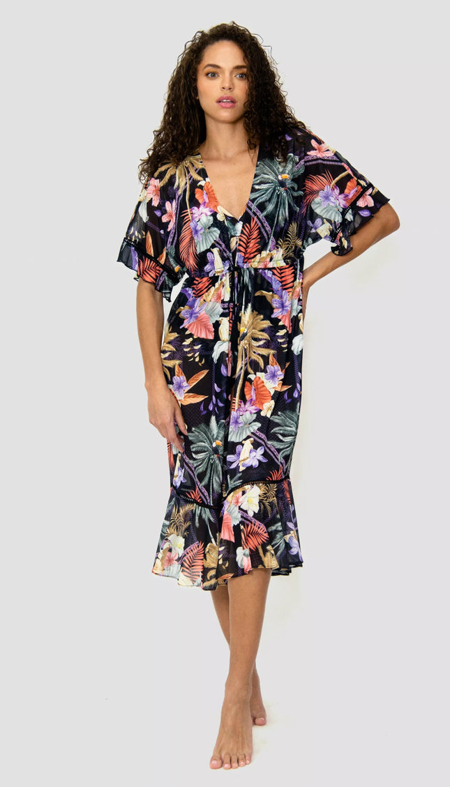 Cover Up Floral Alma Viajera - Bari, los mejores trajes de baño en México.