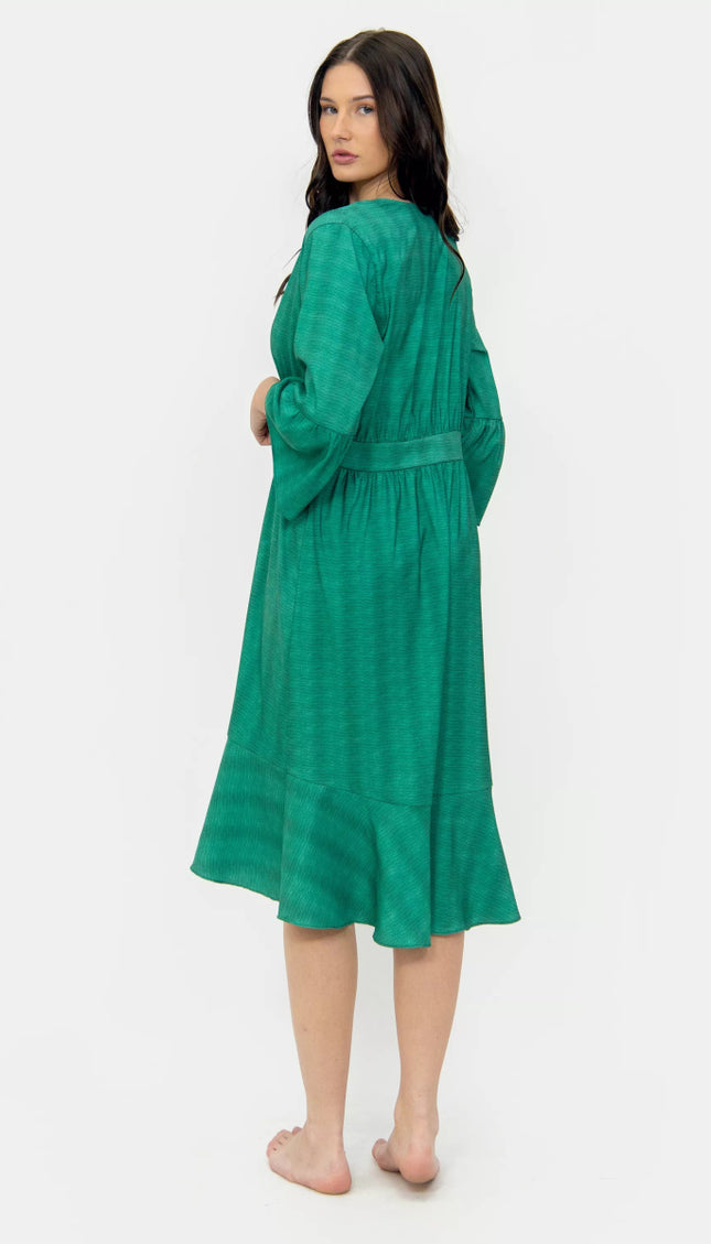 Cover Up Verde Estampado Bailando Entre Palmas - Bari, los mejores trajes de baño en México.