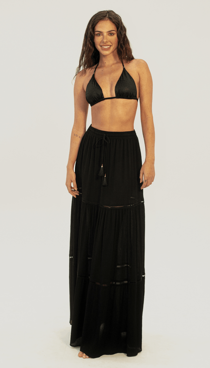 Falda Negra Larga Aurora - Bari, los mejores trajes de baño y Bikinis. Diseño y tecnología juntos.