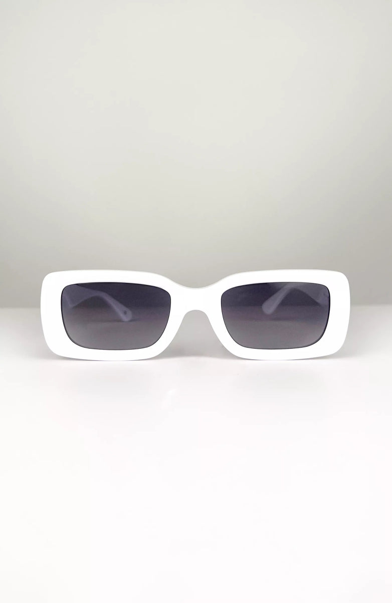 Lentes de Sol Rectangulares Blancos Polarizados Bari los