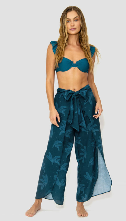 Pantalón Azul Estampado Aurora - Bari, los mejores trajes de baño y Bikinis. Diseño y tecnología juntos.