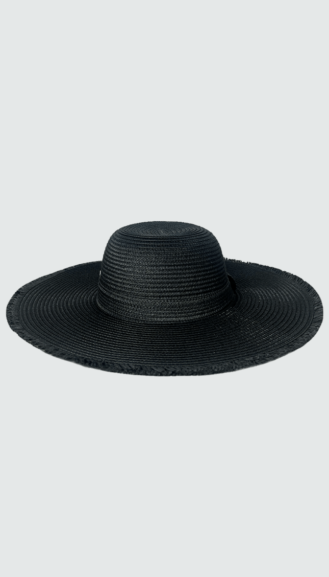 Sombrero Negro Flecos - Bari, los mejores trajes de baño y Bikinis. Diseño y tecnología juntos.