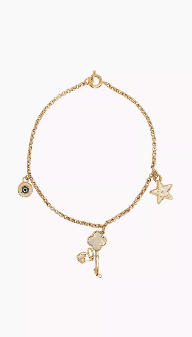 Tobillera/pulsera Ojo Turco Estrella Llave - Bari, los mejores trajes de baño en México.