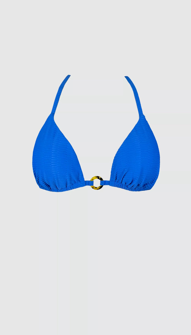 Top Bikini ESSENTIALS Azul Triangular Alma Viajera - Bari, los mejores trajes de baño en México.