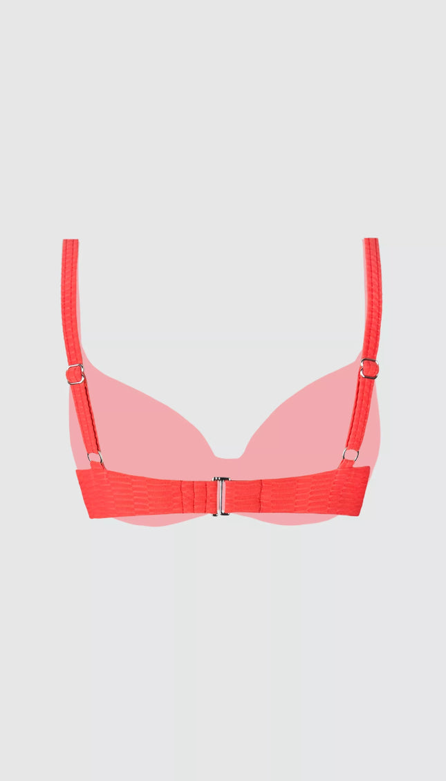 Top Bikini ESSENTIALS Coral Varilla Alma Viajera - Bari, los mejores trajes de baño en México.