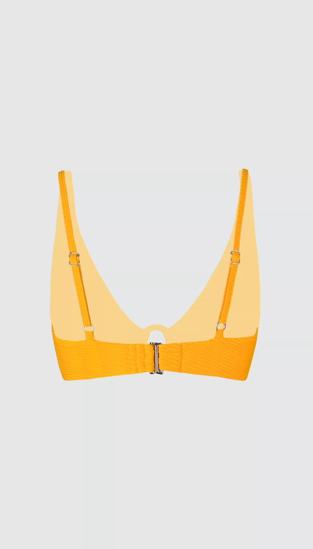Top Bikini ESSENTIALS Naranja Argolla Decorativa Alma Viajera - Bari, los mejores trajes de baño en México.