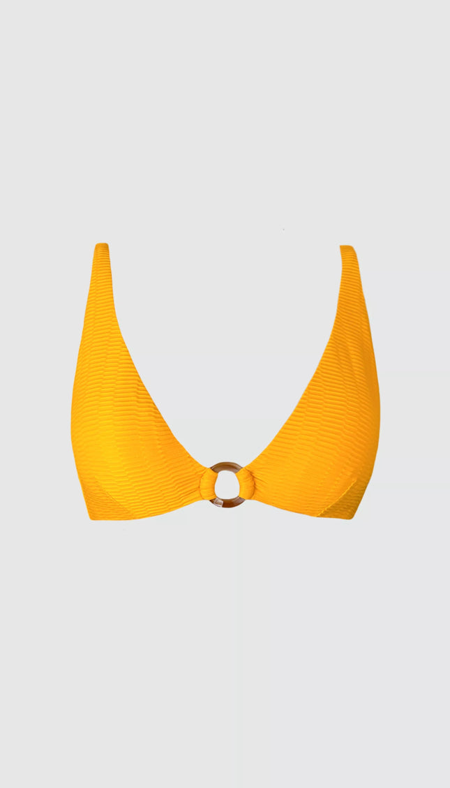 Top Bikini ESSENTIALS Naranja Argolla Decorativa Alma Viajera - Bari, los mejores trajes de baño en México.