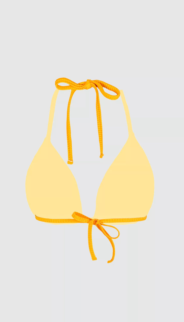 Top Bikini ESSENTIALS Naranja Triangular Alma Viajera - Bari, los mejores trajes de baño en México.