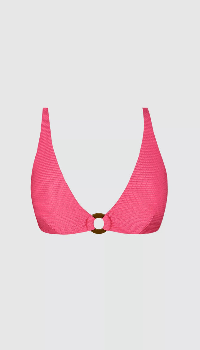 Top Bikini ESSENTIALS Rosa Argolla Bailando Entre Palmas - Bari, los mejores trajes de baño en México.