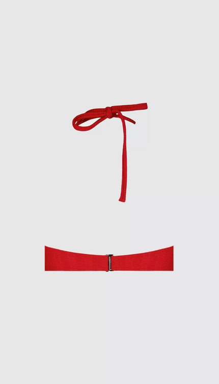 Top Bikini Strapless Rojo Copa Moldeada Bailando Entre Palmas - Bari, los mejores trajes de baño en México.