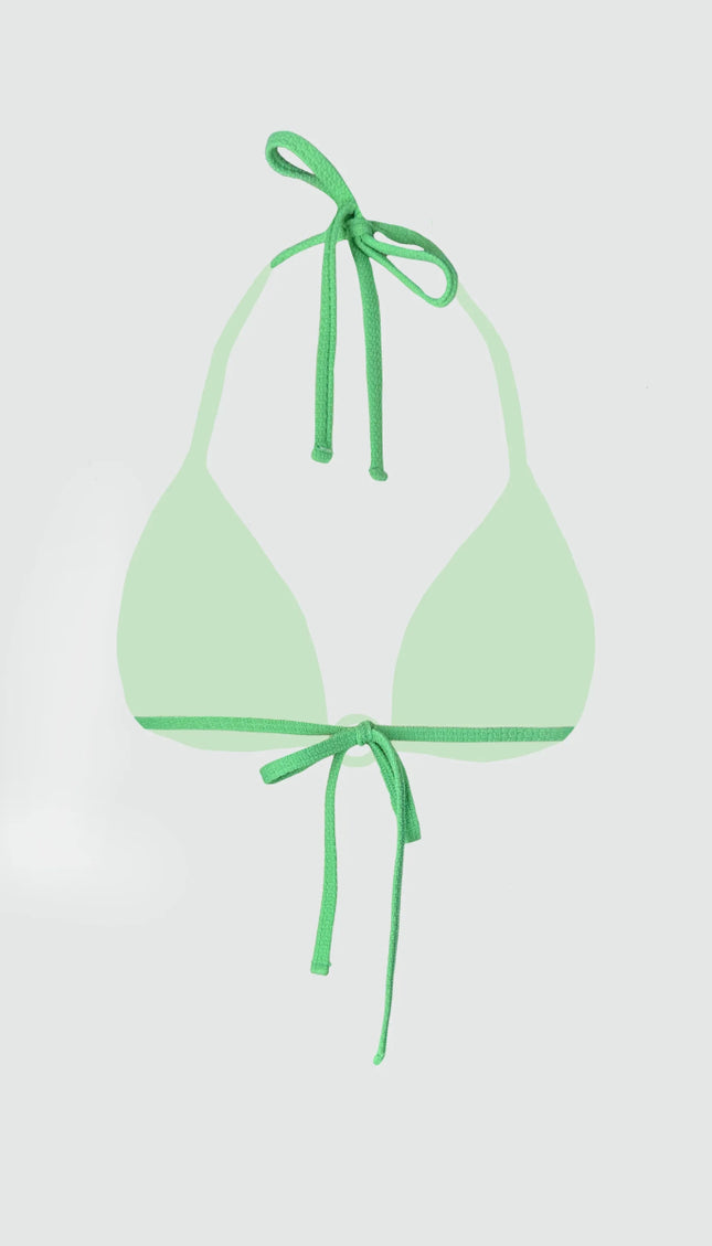 Top Bikini Verde Triangulo Essentials Aurora - Bari, los mejores trajes de baño en México.