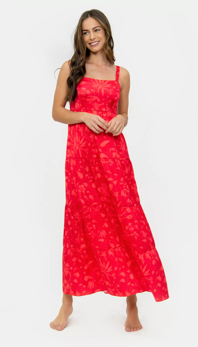 Vestido Largo Floral Bailando Entre Palmas - Bari, los mejores trajes de baño en México.