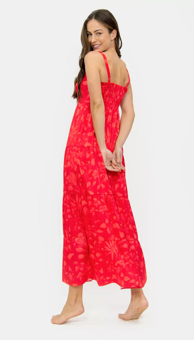 Vestido Largo Floral Bailando Entre Palmas - Bari, los mejores trajes de baño en México.
